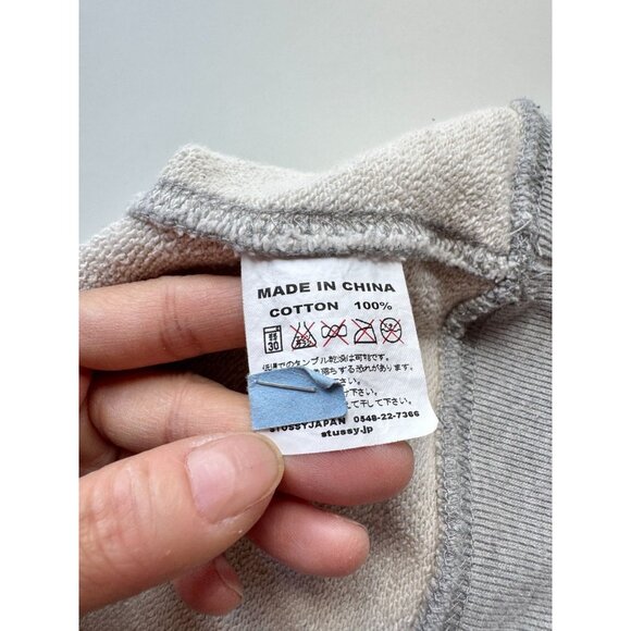STUSSY Heather Grey Cotton Terry "Black Sheep" Relaxed Sweatshirt, Size M - Picture 12 of 15
